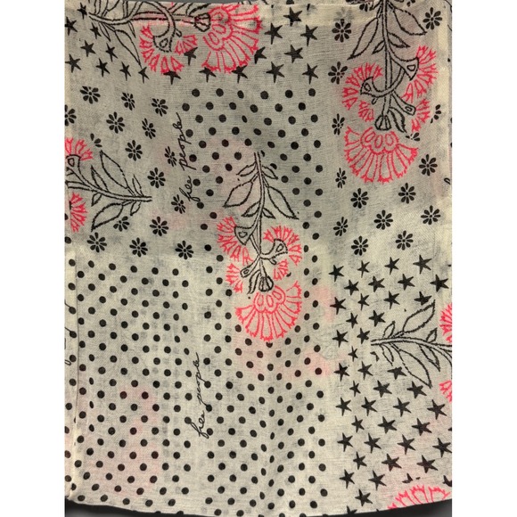 Free People Boho Floral Star Dot Print Lightweight Scarf Bag Tote Chic Reusable - Picture 2 of 4